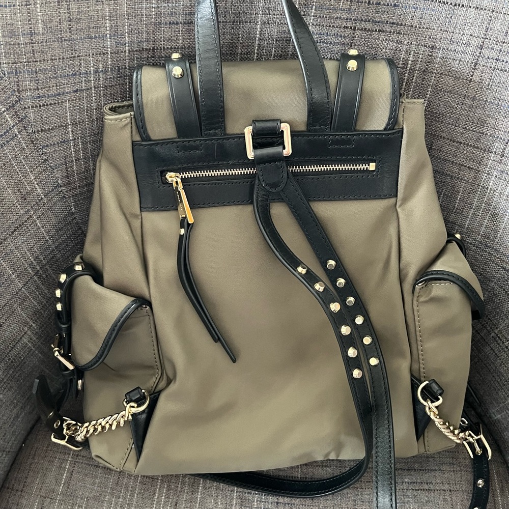 Michael Kors Leila Backpack Nylon Olive Green. Excellent used condition. - Picture 2 of 5